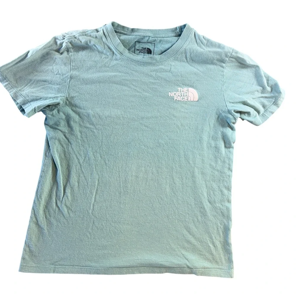 The North Face Womens Teal Blue Never Stop Exploring Graphic T-Shirt Small - Picture 2 of 7